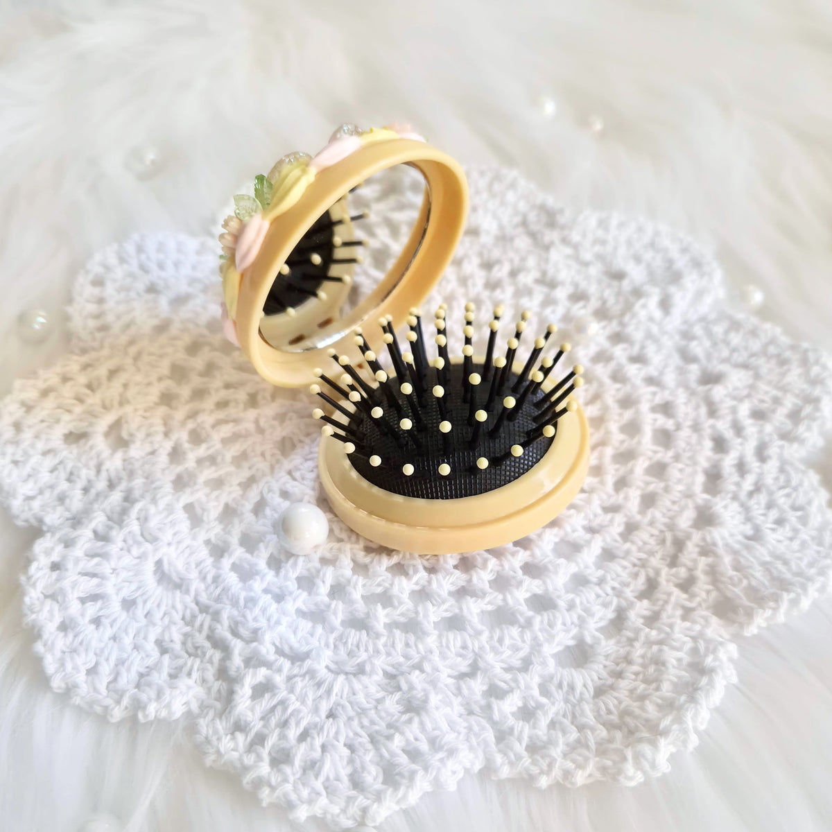 "Ice Cream" • Decoden Compact Mirror Hairbrush