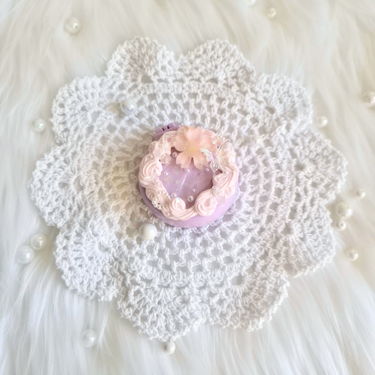 "Baby Wassup?" • Decoden Compact Mirror Hairbrush