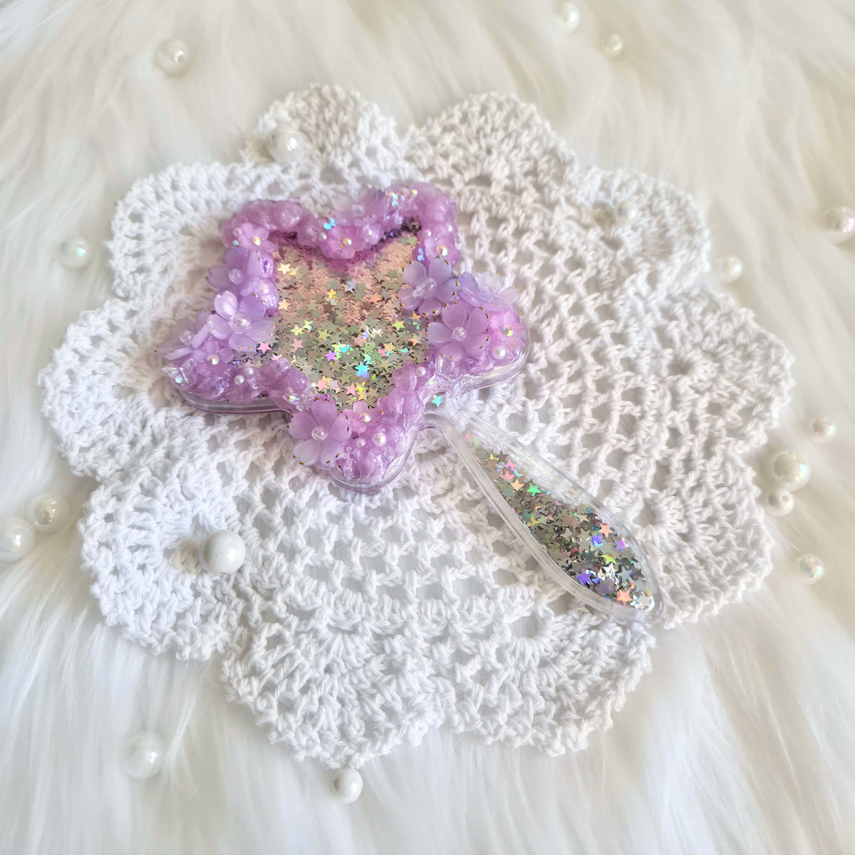 "BATTITUDE" • Decoden Hand Mirror
